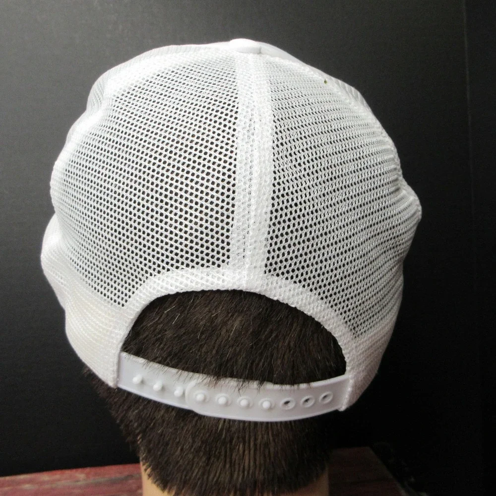 Vintage Bass Pro Shops National Headquarters Trucker Hat Cap White Mesh